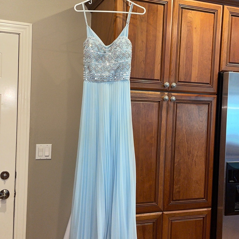 light blue prom dress
